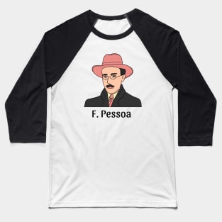 Fernando Pessoa Portrait Illustration T Shirt Design Baseball T-Shirt